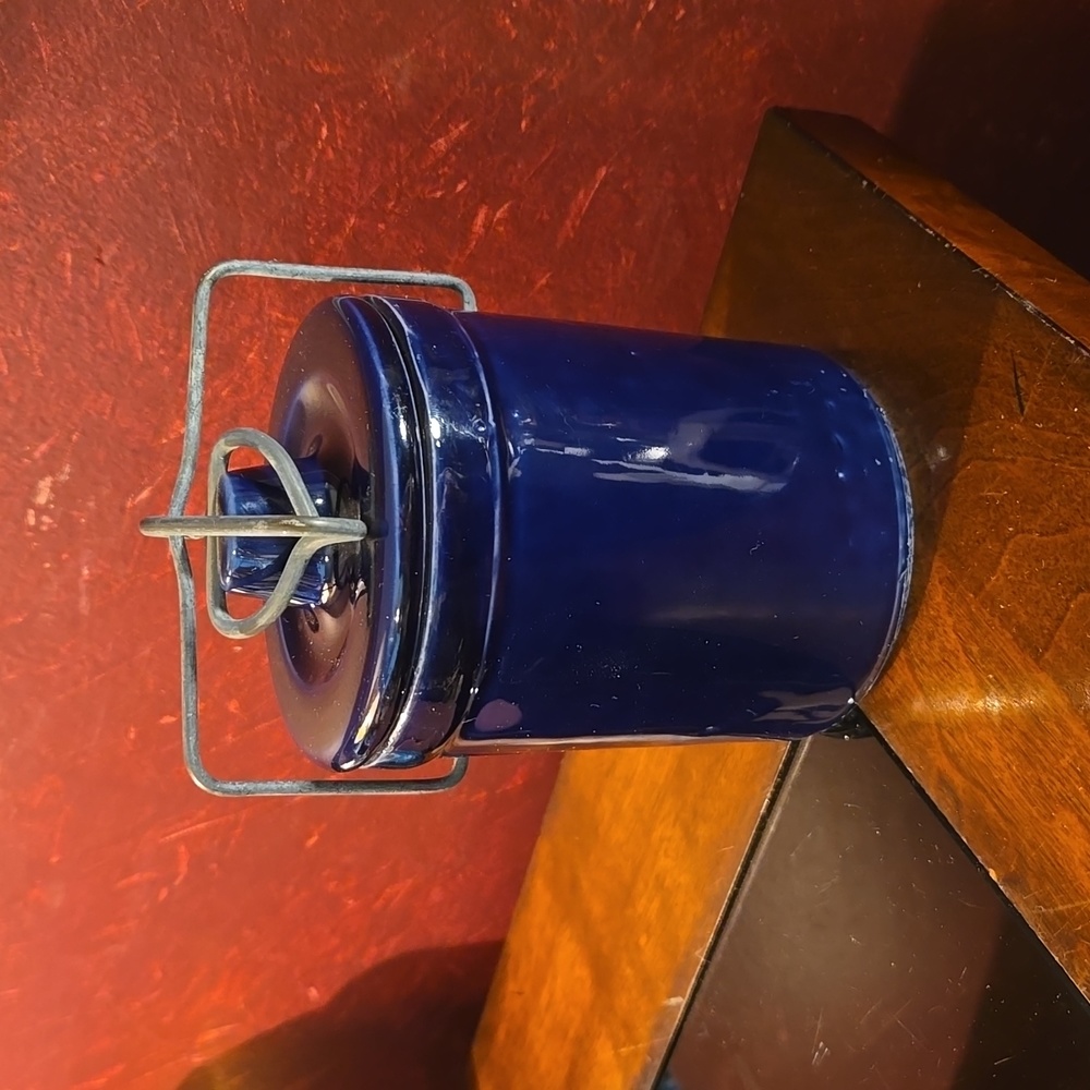 Cobalt Blue Cheese Crock - Vintage - **H31